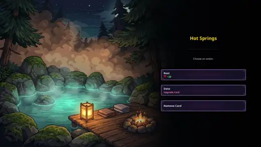 Hot Springs: rest, a date, or remove a card