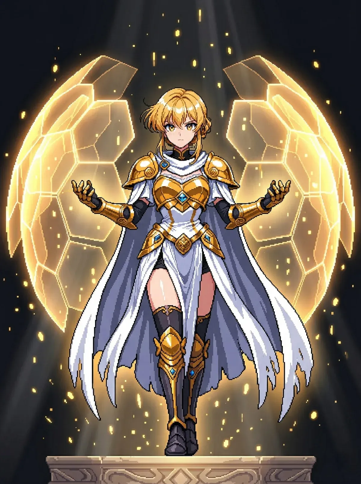 Celestial Avatar — Holy element legendary card with golden barrier domes