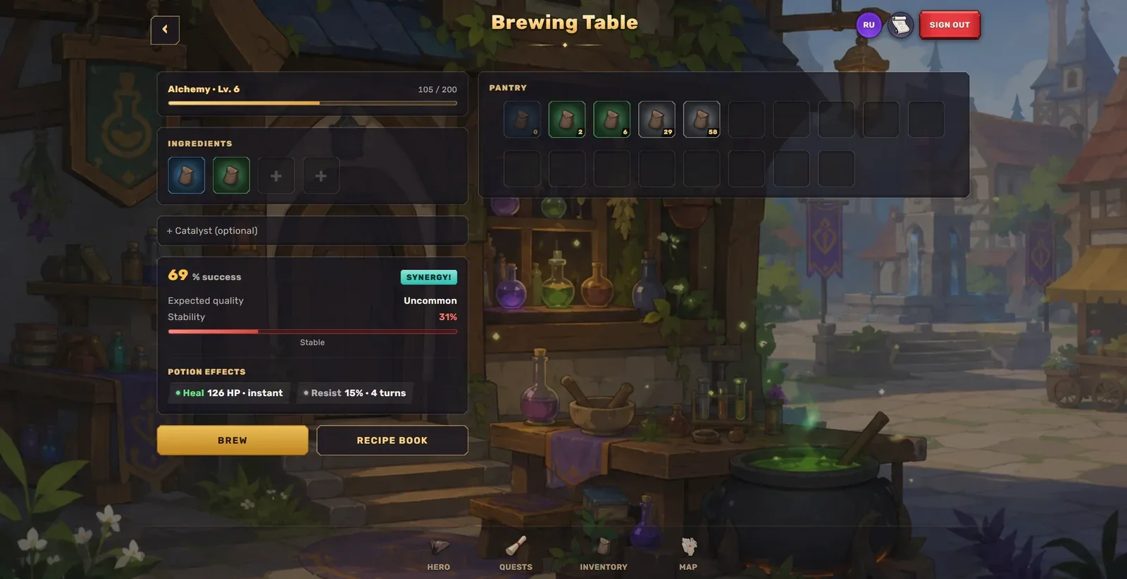 Alchemy table